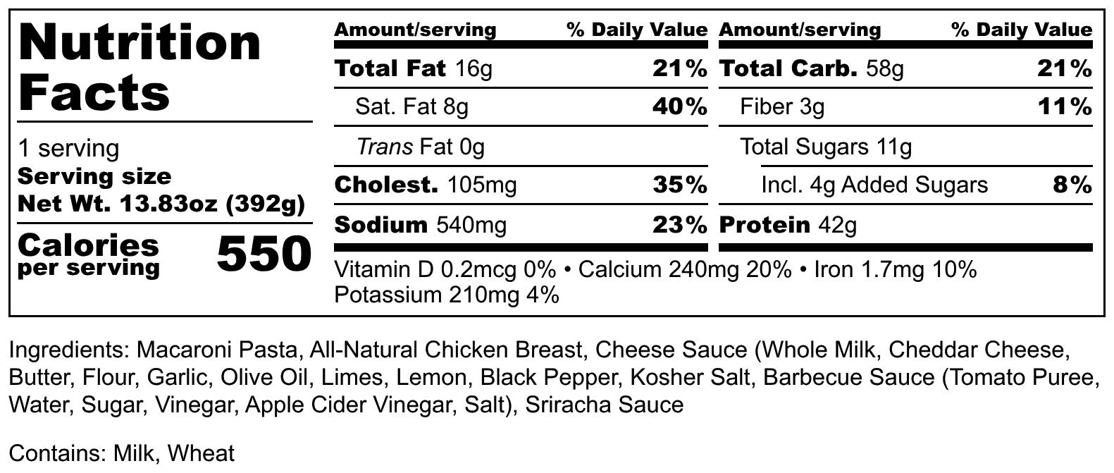 FITMAC - Smackin' Mac - Nutrition Label