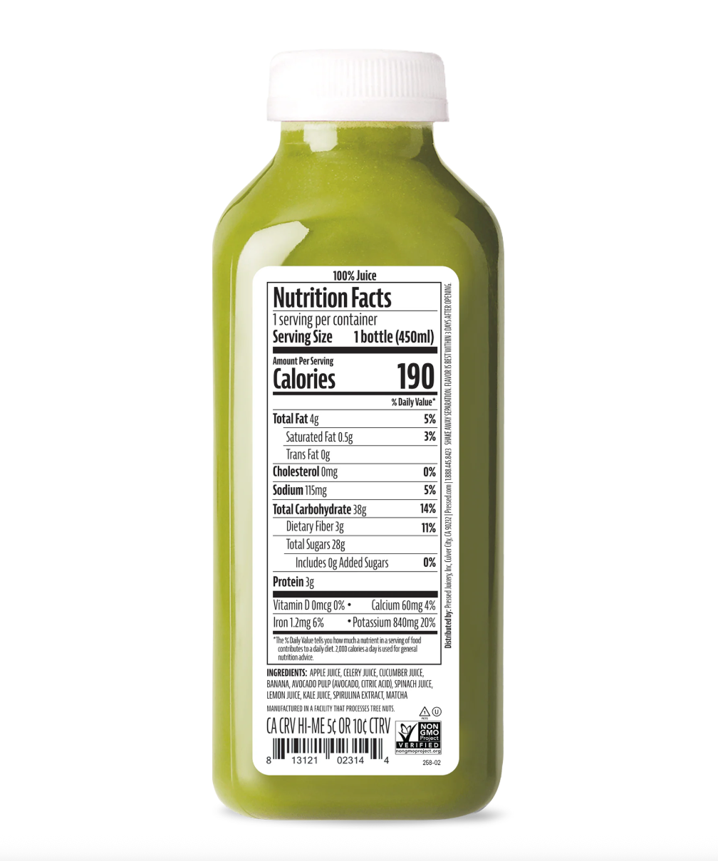 Pressed - Wellness Avocado Greens - Label