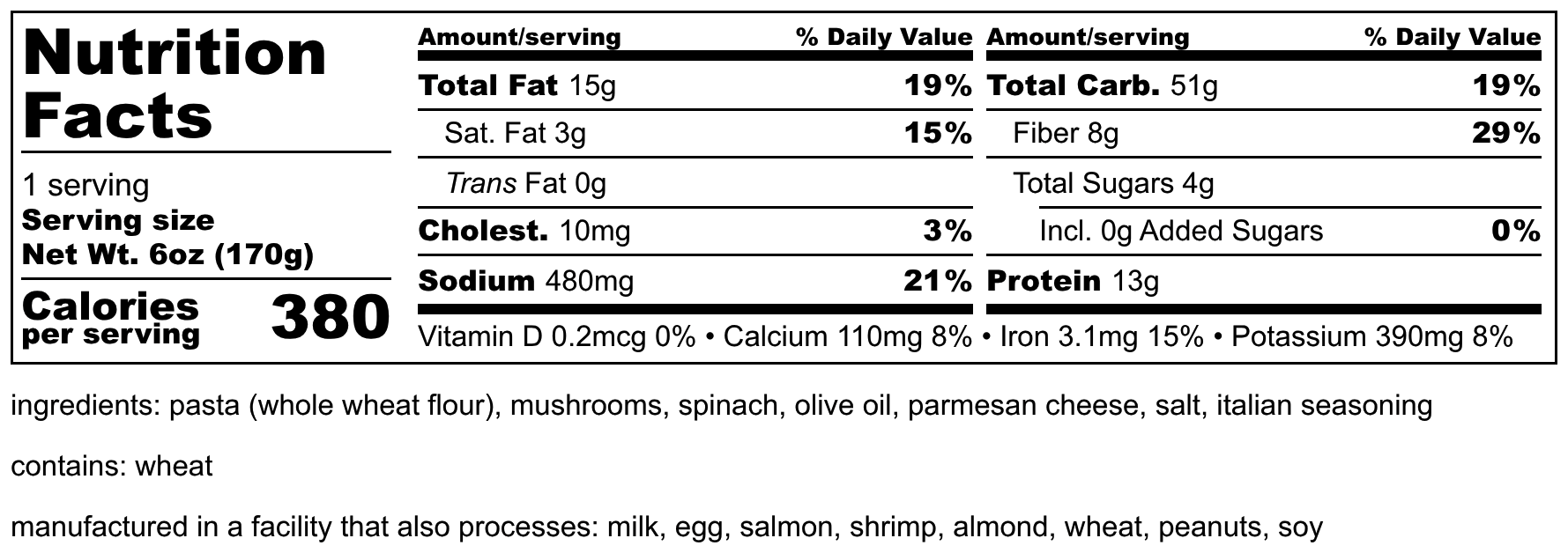 SCHOOL | Parmesan Spinach Mushroom Pasta - Image 2